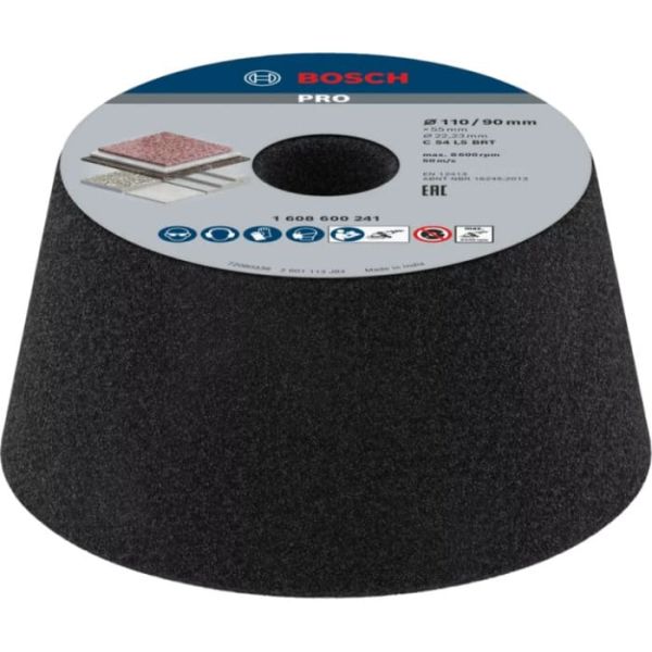 Конічний шліфувальний круг Bosch PRO Stone 110х55х22.23 мм, G54 (1608600241)