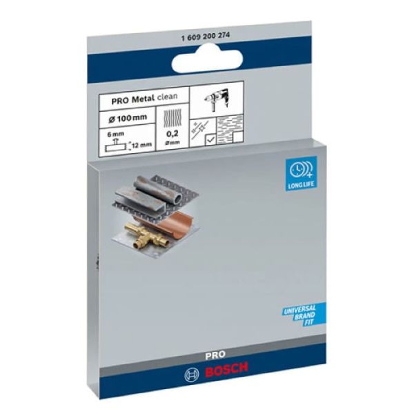 Дискова щітка Bosch PRO Metal clean 100x0.2 мм прямий хвостовик (1609200274)