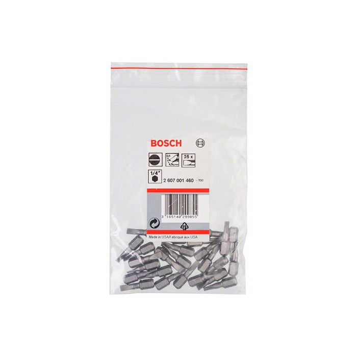 Бита Bosch Extra Hard SL0,6x4,5x25 мм (25 шт.) (2607001460)