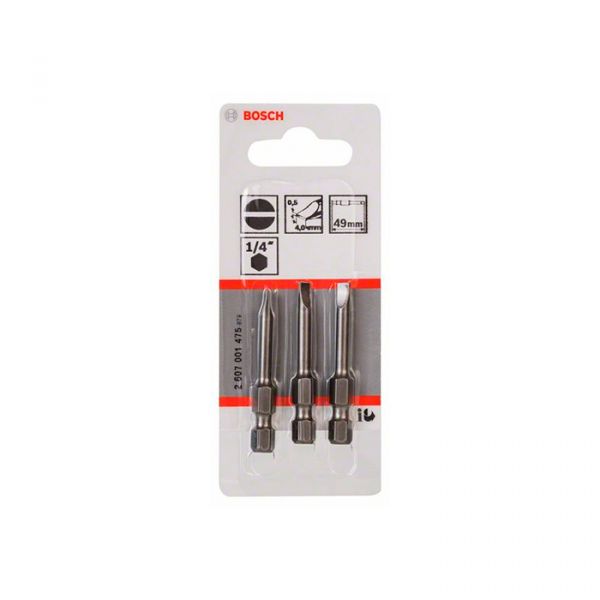 Бита Bosch Extra Hard SL0.5x4x49 мм (3 шт.) (2607001475)