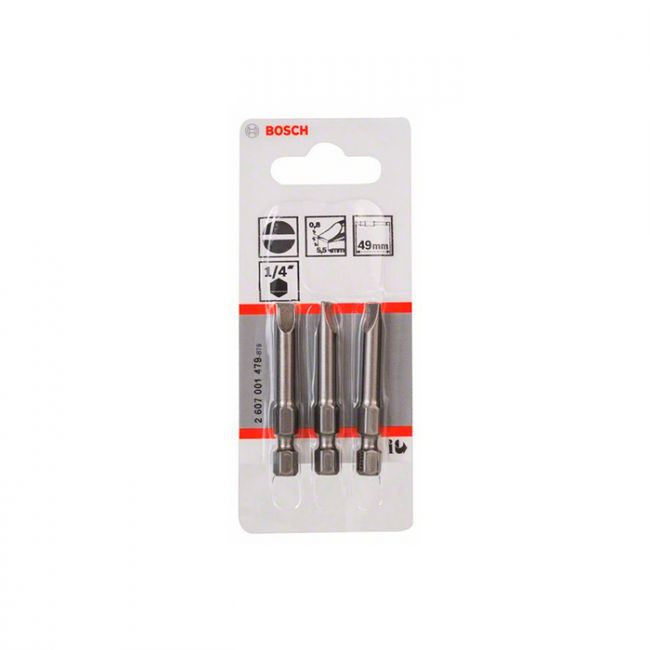 Бита Bosch Extra Hard SL0.8x49 мм (3 шт.) (2607001479)