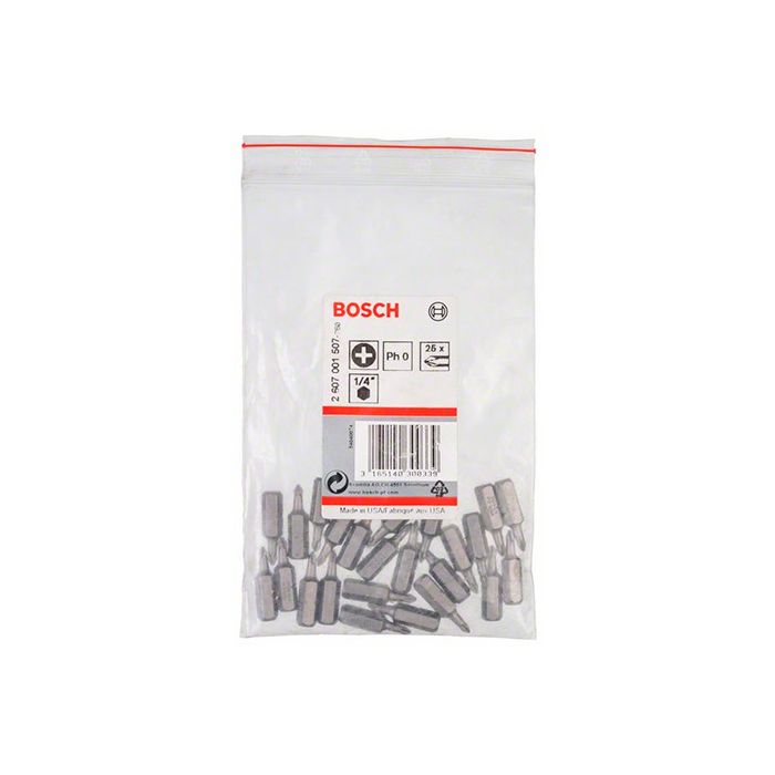 Бита Bosch Extra Hard PH0x25 мм (25 шт.) (2607001507)