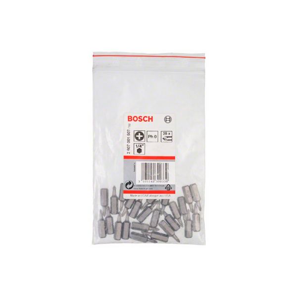 Бита Bosch Extra Hard PH0x25 мм (25 шт.) (2607001507)