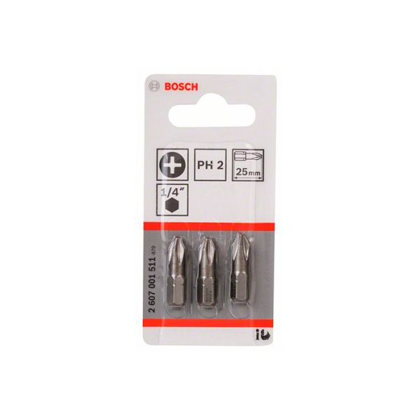 Бита Bosch PH2 25 мм, XH (3 шт.) (2607001511)