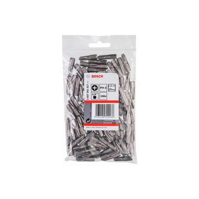 Бита Bosch Extra Hard PH3x25 мм (100 шт.) (2607001517)