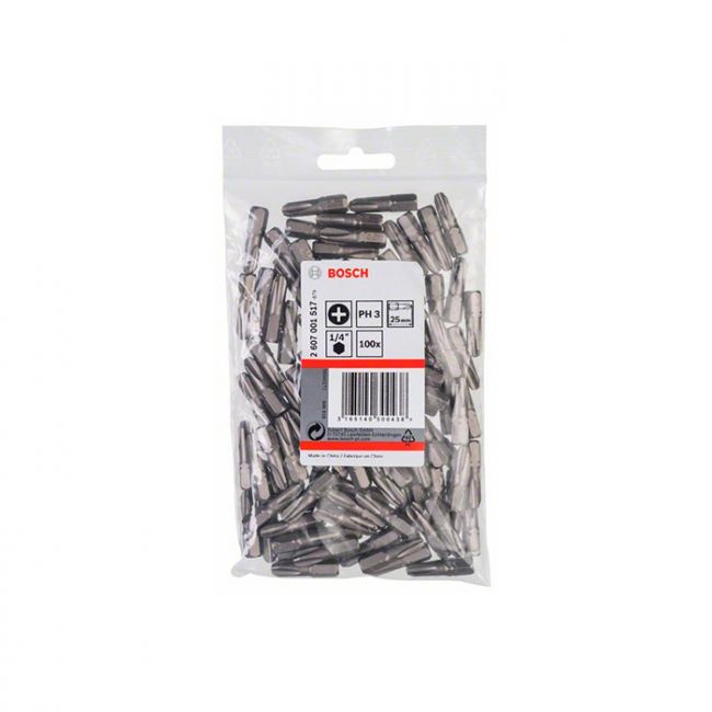 Бита Bosch Extra Hard PH3x25 мм (100 шт.) (2607001517)