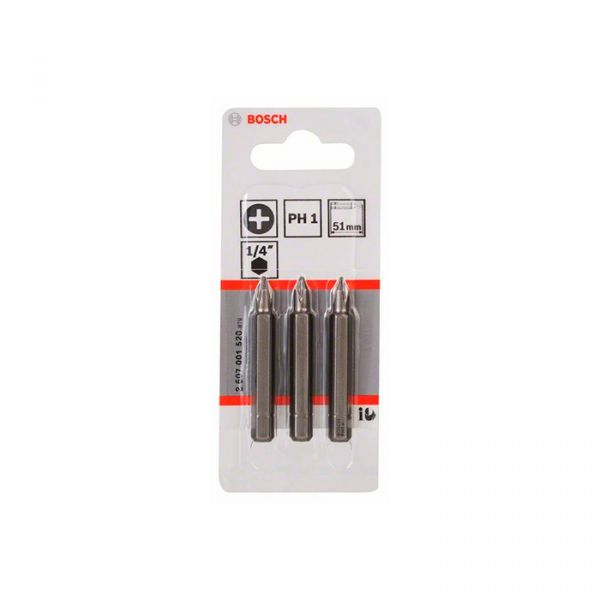Бита Bosch Extra Hard PH1x51 мм (3 шт.) (2607001520)