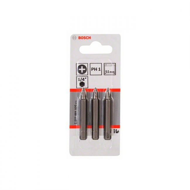 Бита Bosch Extra Hard PH1x51 мм (3 шт.) (2607001520)