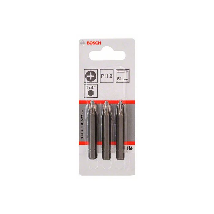 Бита Bosch Extra Hard PH2 51 мм (3 шт.) (2607001522)