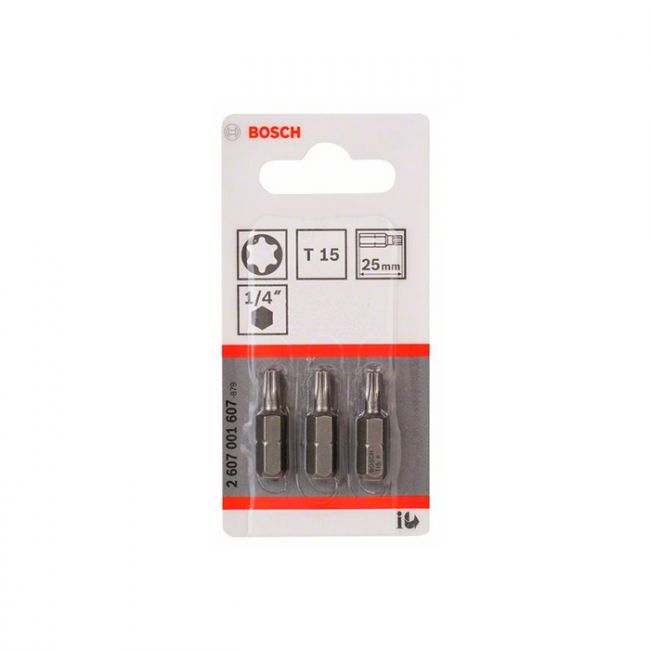 Бита Bosch Extra Hard T15x25 мм (3 шт.) (2607001607)
