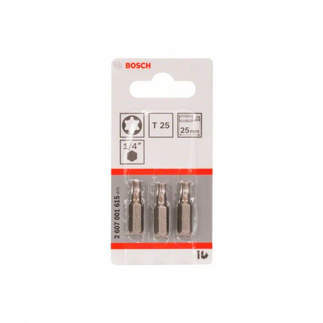 Бита Bosch Extra Hard T25x25 мм (3 шт.) (2607001615)