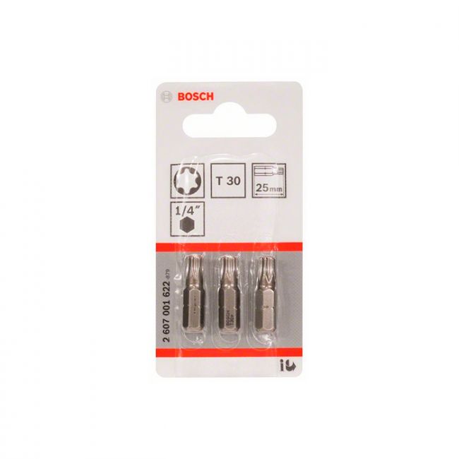 Бита Bosch TORX T30 25 мм, XH (3 шт.) (2607001622)