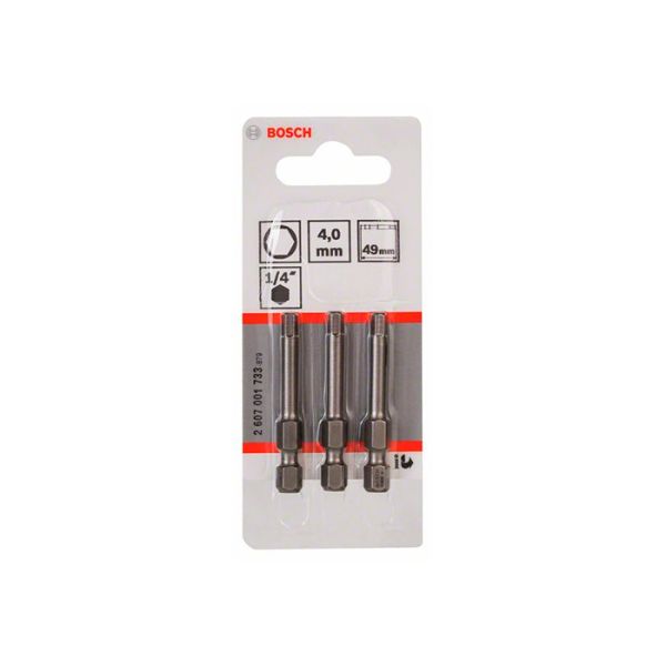 Бита Bosch Extra Hard HEX4x49 мм (3 шт.) (2607001733)