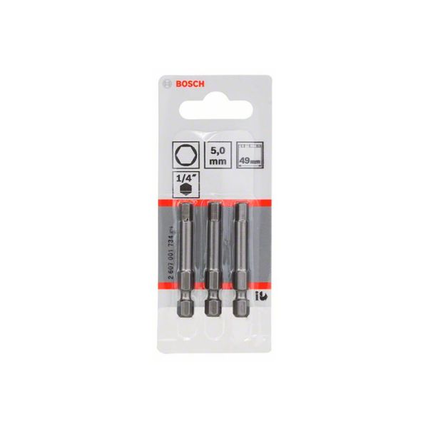 Бита Bosch Extra Hard HEX5x49 мм (3 шт.) (2607001734)