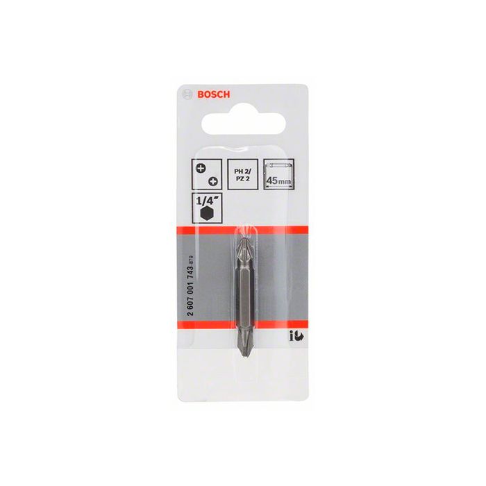 Бита двухсторонняя Bosch Extra Hard PH2/PZ2x45 мм (2607001743)