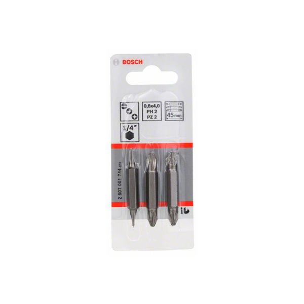 Набор бит двухсторонних Bosch Extra Hard 45 мм (3 шт.) (2607001744)