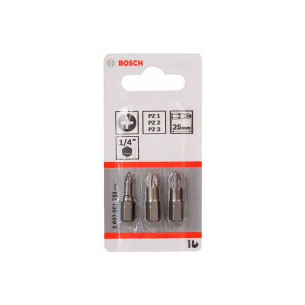Набор бит Bosch Extra Hard PZ/1/2/3 25 мм (3 шт.) (2607001753)