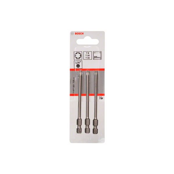 Набор бит Bosch Extra Hard T8/10/15 89 мм (3 шт.) (2607001759)