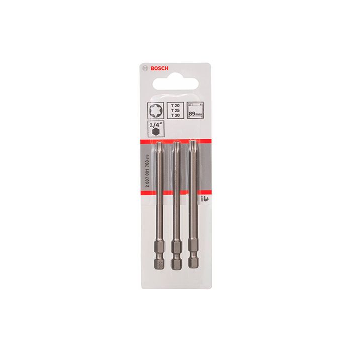Набор бит Bosch Extra Hard T20/25/30 89 мм (3 шт.) (2607001760)