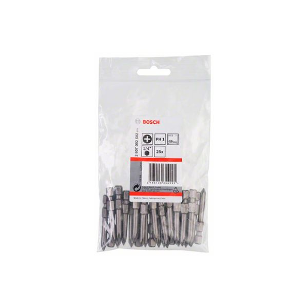 Бита Bosch Extra Hard PH1 49 мм (25 шт.) (2607002502)
