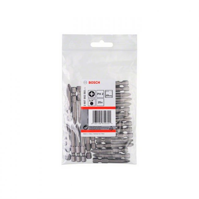 Бита Bosch Extra Hard PH2 49 мм (25 шт.) (2607002503)