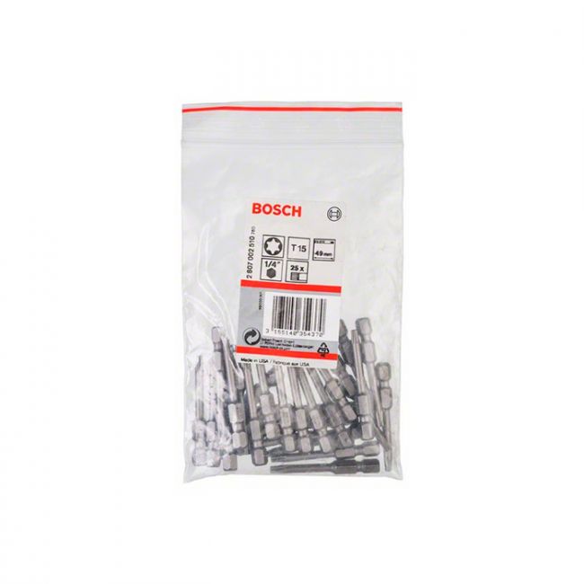 Бита Bosch Extra Hard T15 49 мм (25 шт.) (2607002510)