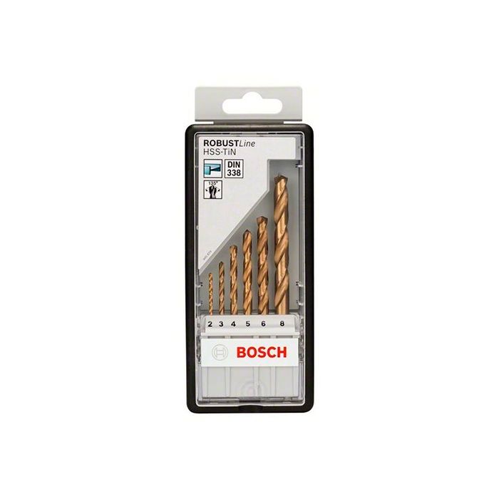 Набір свердел по металу Bosch HSS-TiN Robust Line (6 шт.) (2607010530)