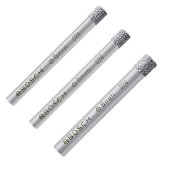 Набір свердел алмазних Bosch PRO Ceramic Dry, 6-8 мм, 3 шт (2607011626)