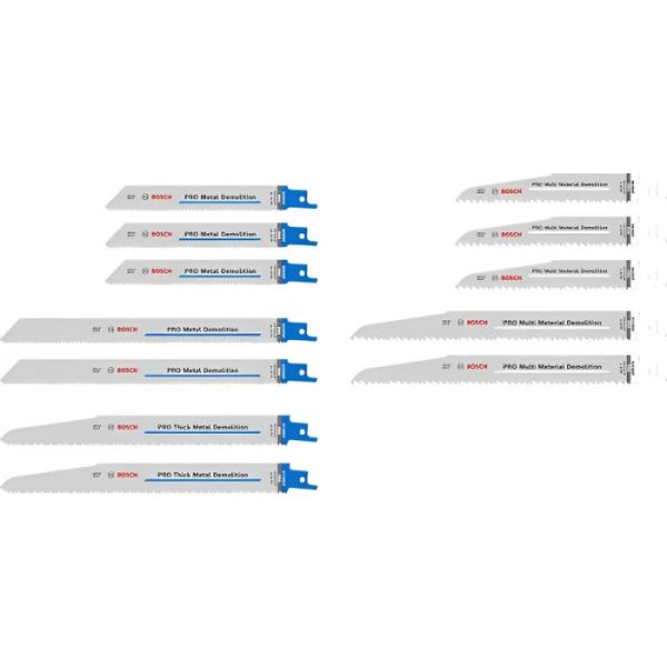 Набір пиляльних полотен Bosch Pro Demolition Blade Set 150-225 мм, 12 шт (2607011821)