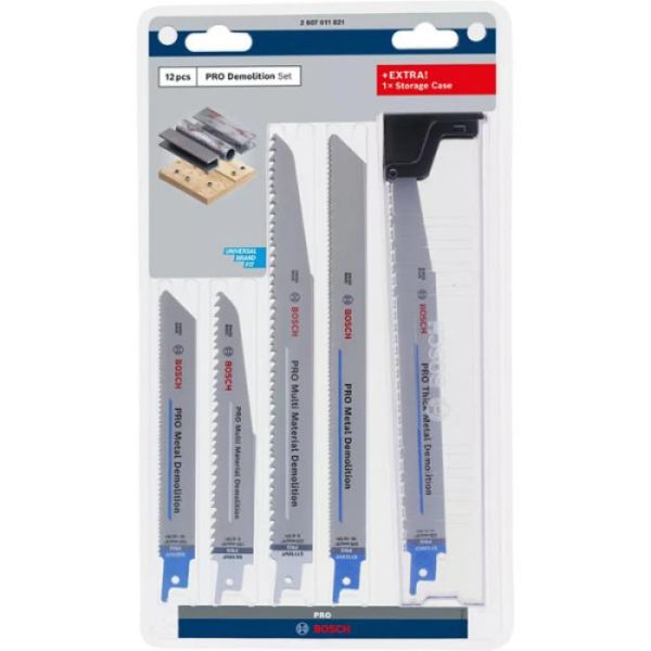 Набір пиляльних полотен Bosch Pro Demolition Blade Set 150-225 мм, 12 шт (2607011821)