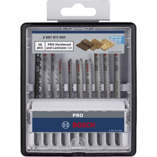 Набір пилок для лобзика Bosch PRO Hardwood and Laminate, 10 шт (2607011941)