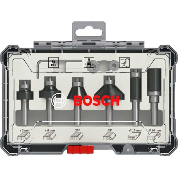 Набір кромкових фрез Bosch Trim&Edging 8 мм, 6 шт (2607017469)