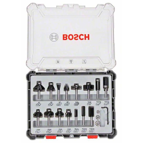 Набір комбінованих фрез Bosch 8 мм, 15 шт (2607017472)