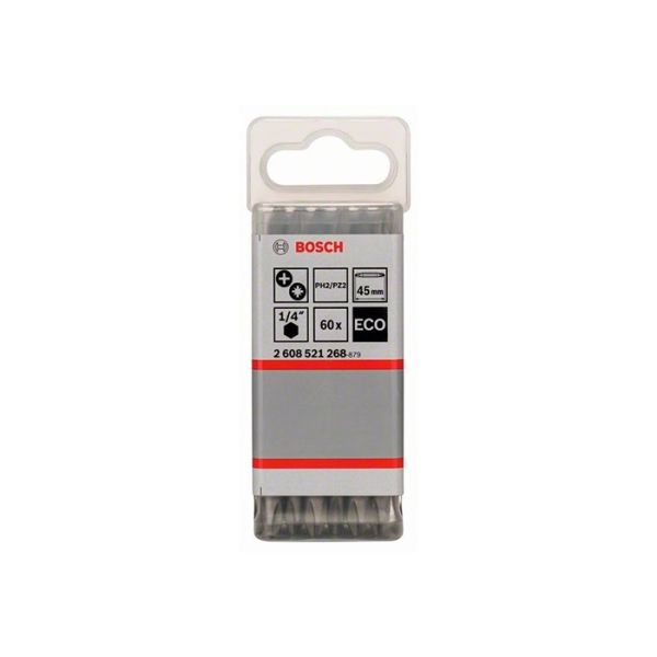 Бита двухсторонняя Bosch ECO PH2/PZ2x45 мм (60 шт.) (2608521268)