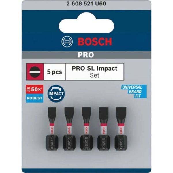 Набір ударних біт Bosch PRO Impact SL 25 мм, 5 шт (2608521U60)