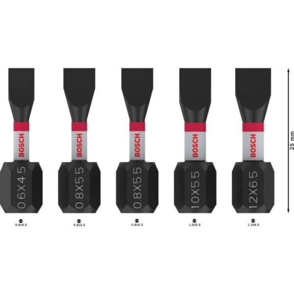 Набір ударних біт Bosch PRO Impact SL 25 мм, 5 шт (2608521U60)