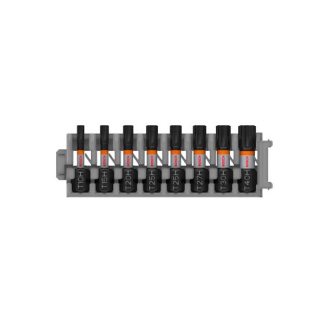 Насадка ударна BOSCH Torx Security, T10H; T15H; T20H; T25H(x2); T27H; T30H; T40H, 25 мм, 8 шт (2608521U56)