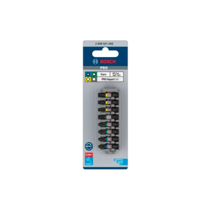 Набір BOSCH комбінованих насадок, PH2(x2); PZ2(x2); H5; T20; T25; T30, 25 мм, 8 шт (2608521U62)