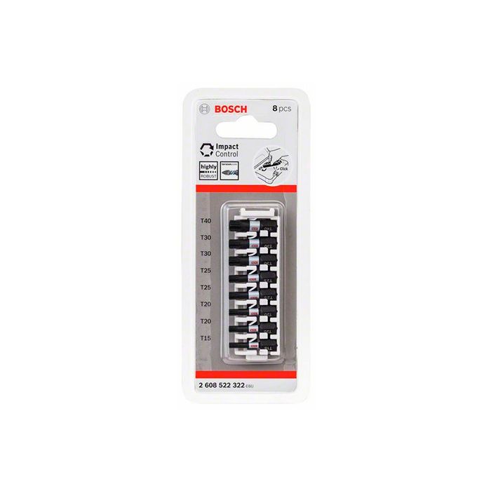 Набор ударных бит Bosch Impact Control 1/4" 25 мм (8 шт.) (2608522322)