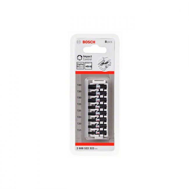 Набор ударных бит Bosch Impact Control 1/4" 25 мм (8 шт.) (2608522322)
