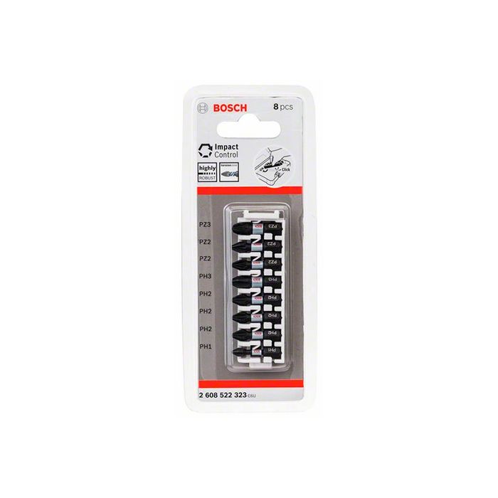 Набор ударных бит Bosch Impact Control 1/4" 25 мм (8 шт.) (2608522323)