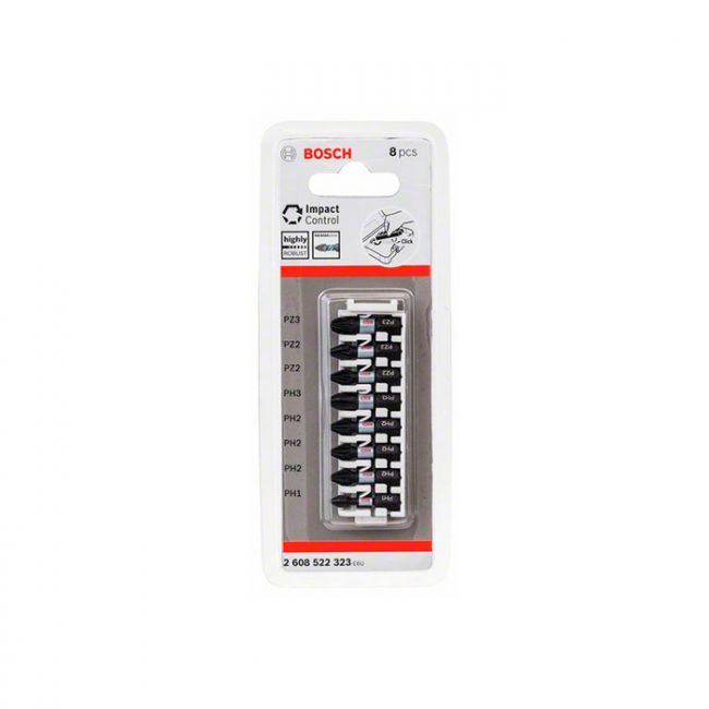 Набор ударных бит Bosch Impact Control 1/4" 25 мм (8 шт.) (2608522323)