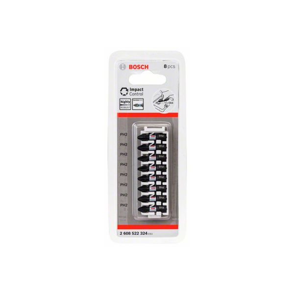 Бита ударная Bosch Impact Control PH2 25 мм (8 шт.) (2608522324)