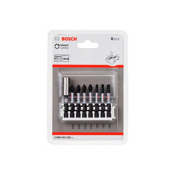 Набор ударных бит Bosch Impact Control 1/4" 50 мм (8 шт.) (2608522326)