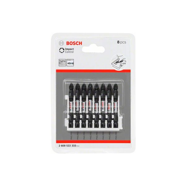Бита двухсторонняя ударная Bosch Impact Control 1/4" PH2-PZ2 65 мм (8 шт.) (2608522333)