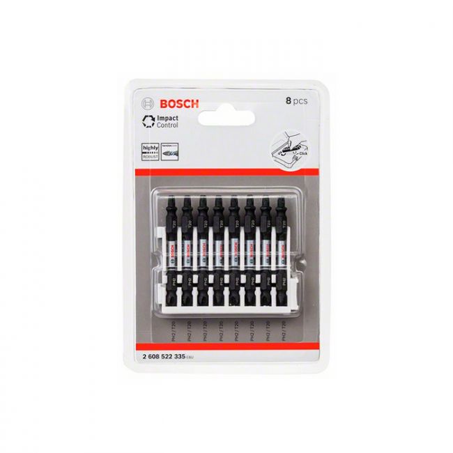 Бита двухсторонняя ударная Bosch Impact Control 1/4" PH2-T20 65 мм (8 шт.) (2608522335)