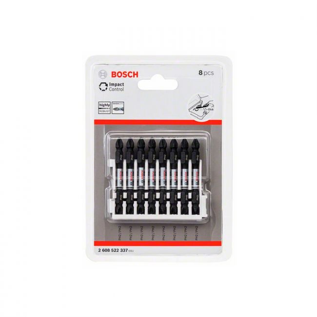 Бита двухсторонняя ударная Bosch Impact Control 1/4" PH2-PH2 65 мм (8 шт.) (2608522337)