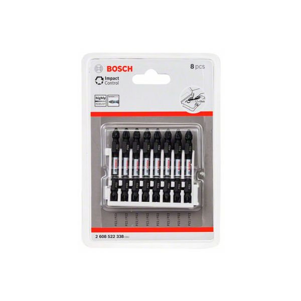 Бита двухсторонняя ударная Bosch Impact Control 1/4" PZ2-PZ2 65 мм (8 шт.) (2608522338)