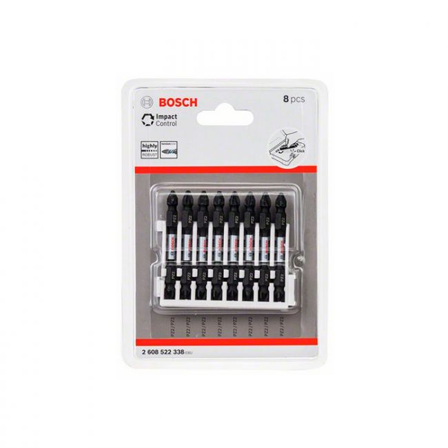 Бита двухсторонняя ударная Bosch Impact Control 1/4" PZ2-PZ2 65 мм (8 шт.) (2608522338)