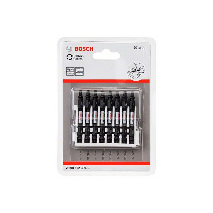 Бита двухсторонняя ударная Bosch Impact Control 1/4" T20-T20 65 мм (8 шт.) (2608522339)